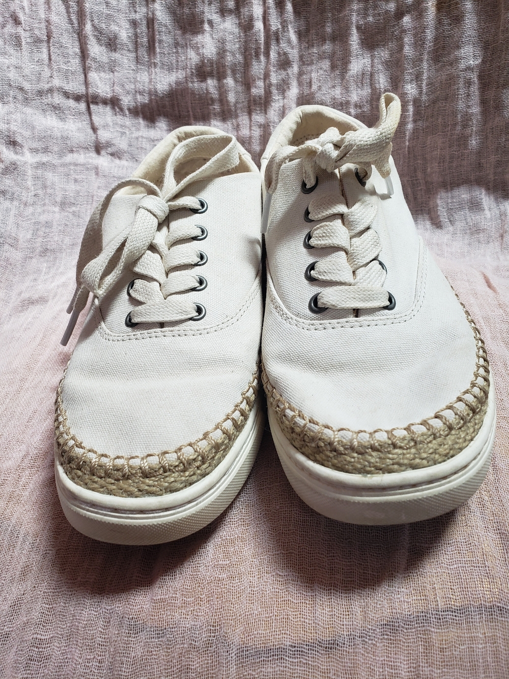 UGG Cream Canvas Espadrille-Style Sneakers